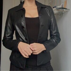 Danier Classic Black Leather Jacket